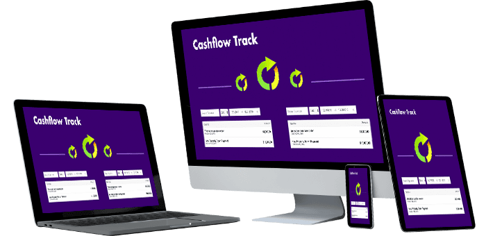 cashflow track app screenshots on various devices
